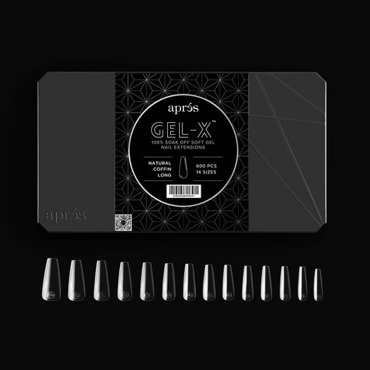 APRES GEL-X TIPS - NATURAL COFFIN LONG - Sets & Refills