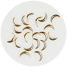 Crescent studs - Silver and gold
