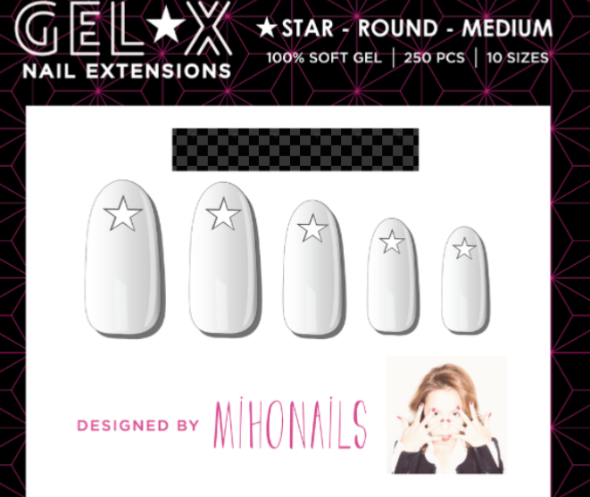 APRES GEL-X x PRESTO x MIHO NAILS Nail Tips - STAR ROUND MEDIUM