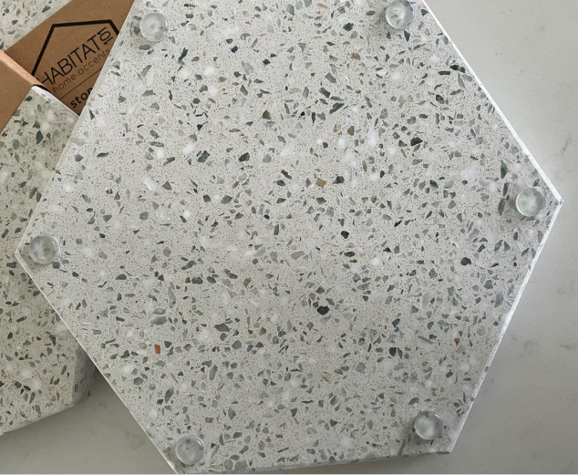 Terrazzo Stone Desk Display Storage Stand