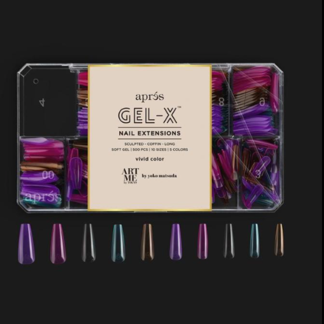 APRES GEL-X TIPS - SCULPTED COFFIN LONG - Sets & Refills