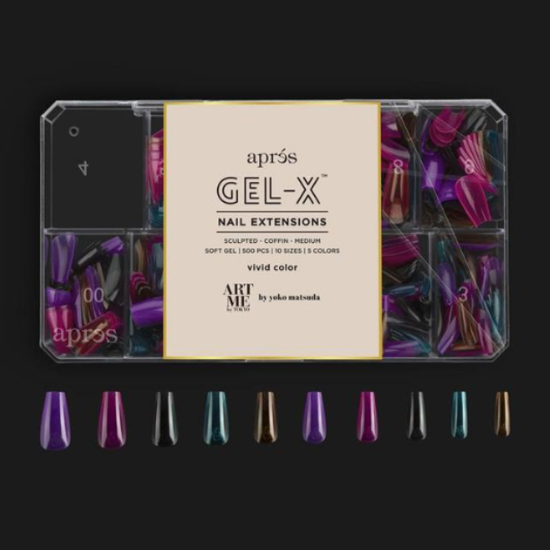 APRES GEL-X TIPS - SCULPTED COFFIN MEDIUM - Sets & Refills