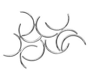 Crescent studs - Silver and gold