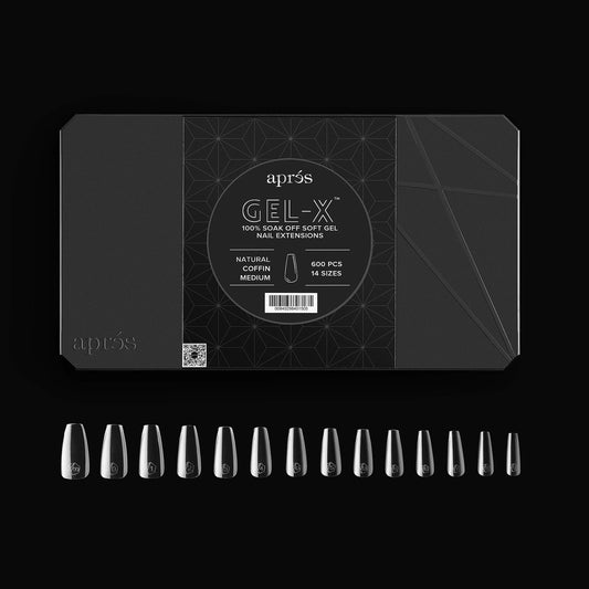 APRES GEL-X TIPS - NATURAL COFFIN MEDIUM - Sets & Refills