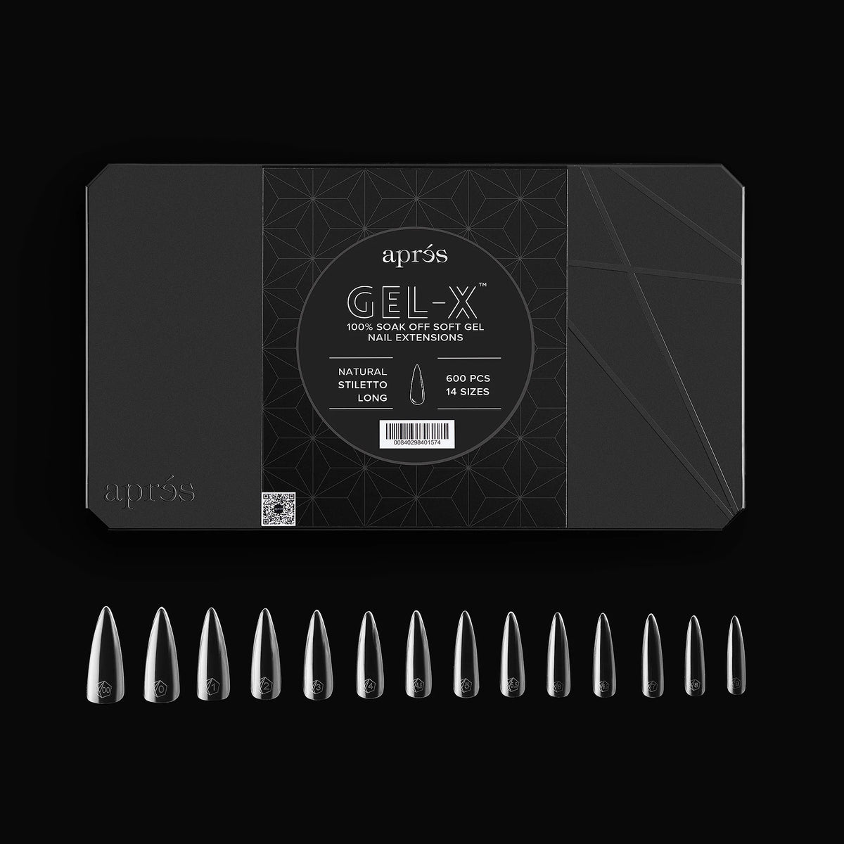 APRES GEL-X TIPS - NATURAL STILETTO LONG - Sets & Refills