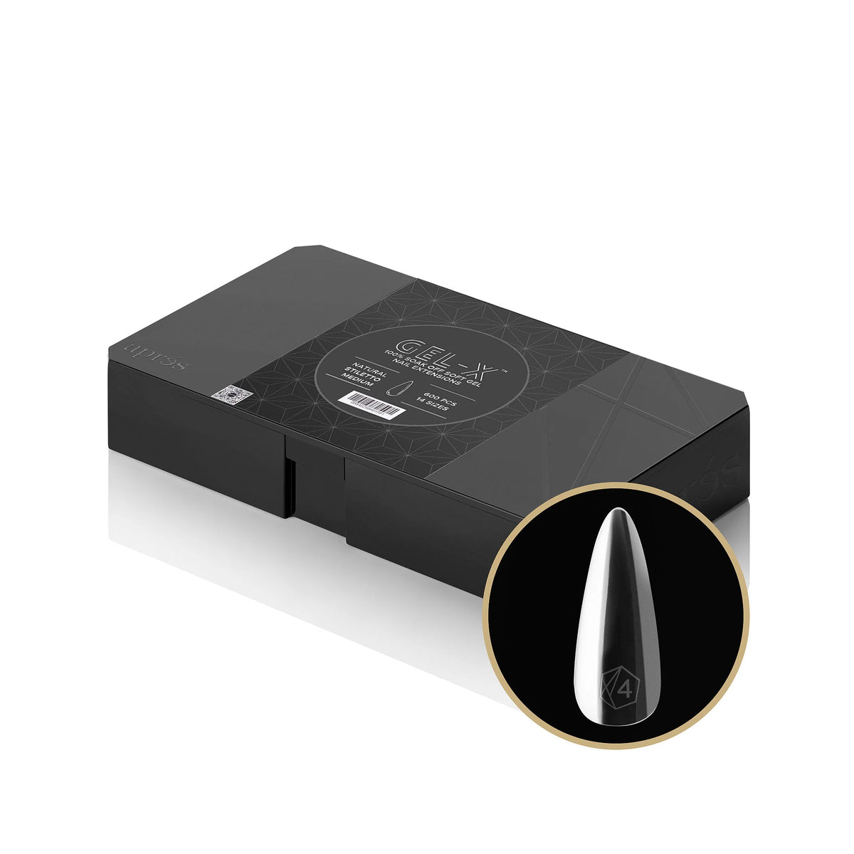 APRES GEL-X TIPS - NATURAL STILETTO MEDIUM - Sets & Refills