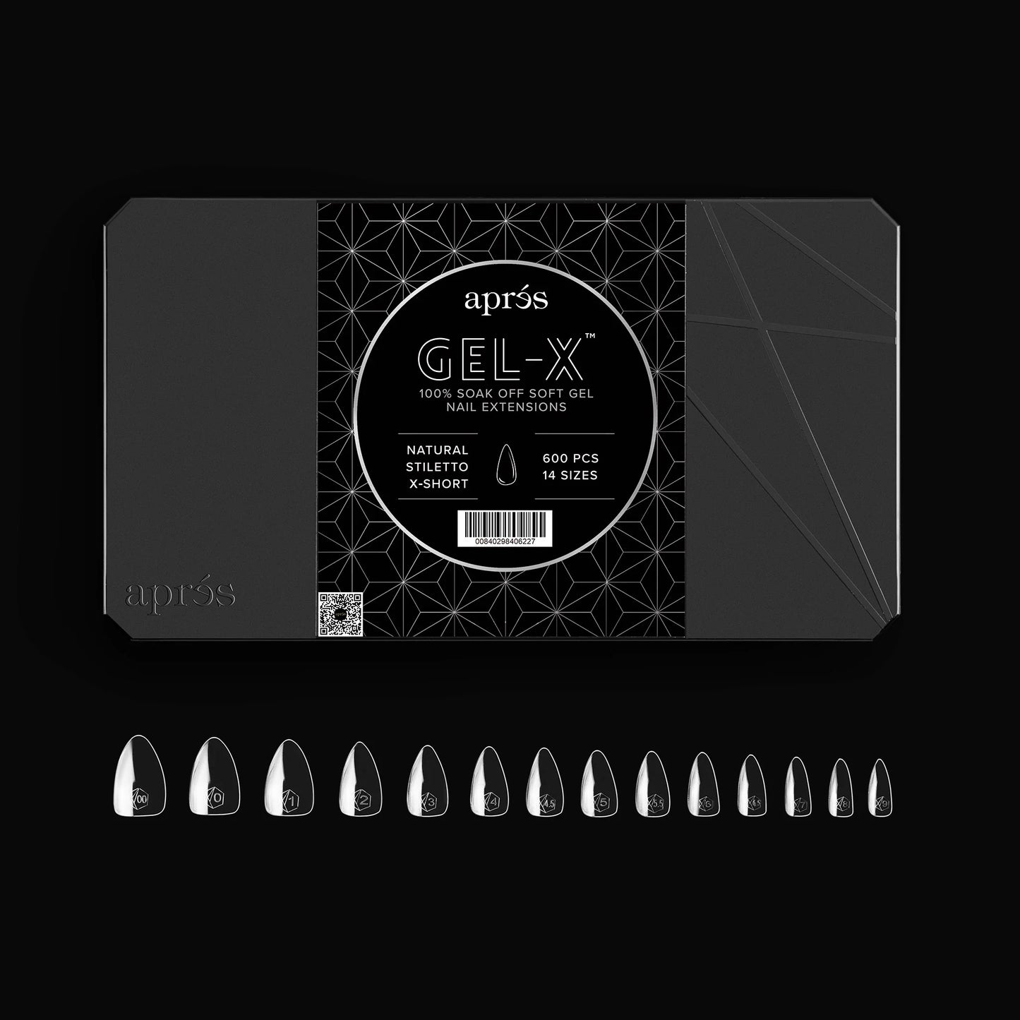 APRES GEL-X TIPS - NATURAL STILETTO EXTRA SHORT - Sets & Refills
