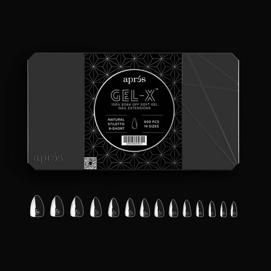APRES GEL-X TIPS - NATURAL STILETTO EXTRA SHORT - Sets & Refills