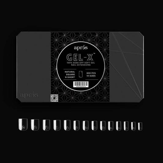 APRES GEL-X TIPS - NATURAL SQUARE EXTRA SHORT - Sets & Refills