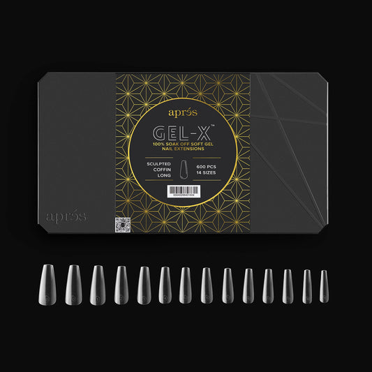 APRES GEL-X TIPS - SCULPTED COFFIN LONG - Sets & Refills