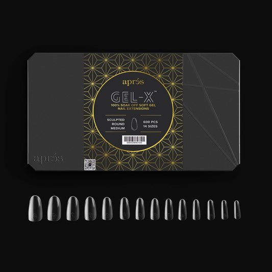 APRES GEL-X TIPS - SCULPTED ROUND MEDIUM - Sets & Refills