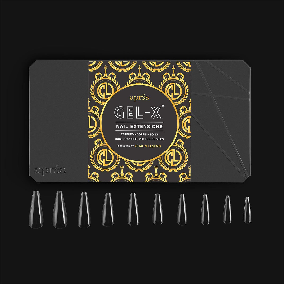 APRES GEL-X Tips - Chaun Legend  Sculpted Tapered Coffin Extra Long Sets and Refills